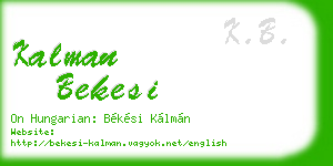 kalman bekesi business card